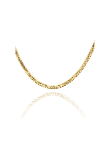 14 Ayar Altın Zincir Kalın Ezme Tilki Kuyruğu Kare Zincir Kolye 45 Cm Uzunluk 3,00 Mm Kalınlık