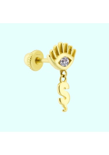 Altın Sallantılı Harf Piercing Harfler Mevcut Altın