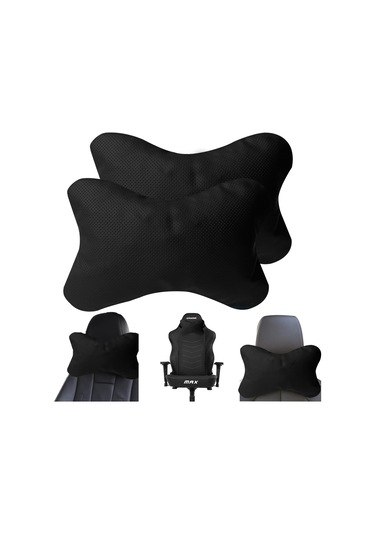 Oto Araç Oyuncu Koltuk Boyun Yastığı 25x17cm 2 Adet Al4335 Siyah