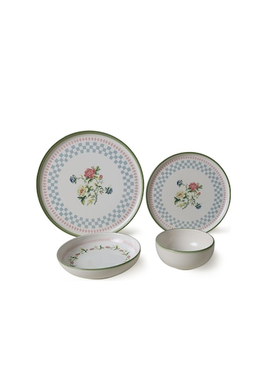 Keramika Rose Line Yemek Takımı 24 Parça 6 Kişilik 22909-10-11 Çok Renkli