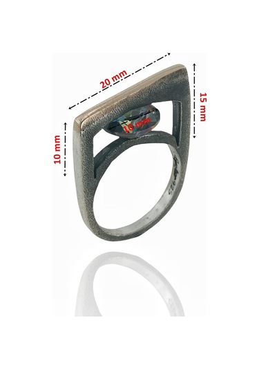 Mistik Topaz Taş El Üretimi Özel Tasarım 925 Gümüş Yüzük