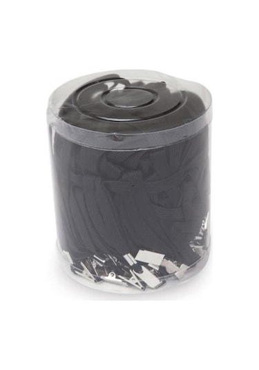 İnox Klipsli Yaka Kartı İpi Siyah 100 Adet