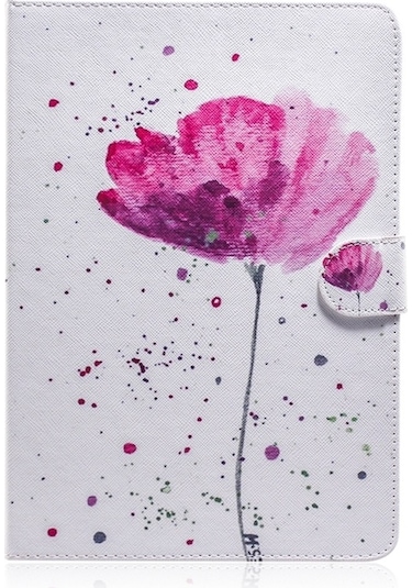 Mor Orkide Desen Yatay Flip Deri Kılıf Galaxy Uyumlu Tab A 8 / P200 / P205