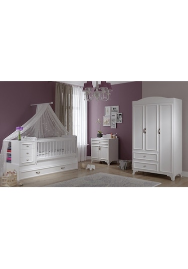 Baby Darling Lisa 3 Kapaklı Dolap Beyaz %100 Mdf Beyaz