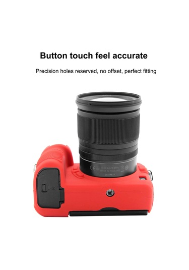Nikon Z6 Iı İçin Puluz Yumuşak Silikon Koruyucu Kılıf Kırmızı Kırmızı