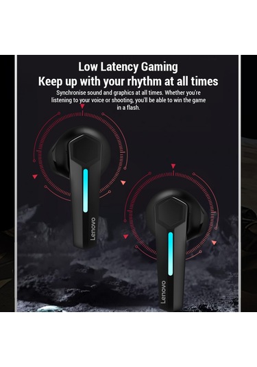 Leezsing Siyah Thinkplus Gm1b Bluetooth 5.3 Kulaklıklar - Yarı Kulak İçi Tasarım, Akıllı Gürültü Azaltma, Oyuncu Tuning, 5 Saat Kullanım Süresi