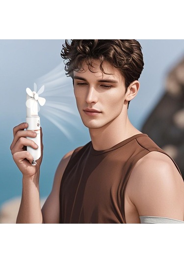 Lenyes Lhf12 Powerbank Özellikli 3 Kademeli Portatif Soğutucu El Fanı Beyaz