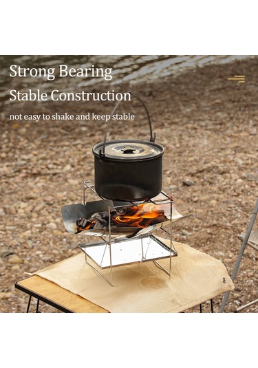 Ranyeek Tahta Isıtıcı Ve Barbekü Izgarası - Çelik Materyal, Taşınabilir Çadır Kamp Aleti Çok Renkli