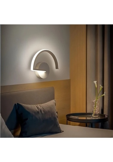 Fastbuy Siyah 3 Renkli Led Duvar Avizesi - Tv Arka Lambası - Yatak Odası Dekoru Siyah