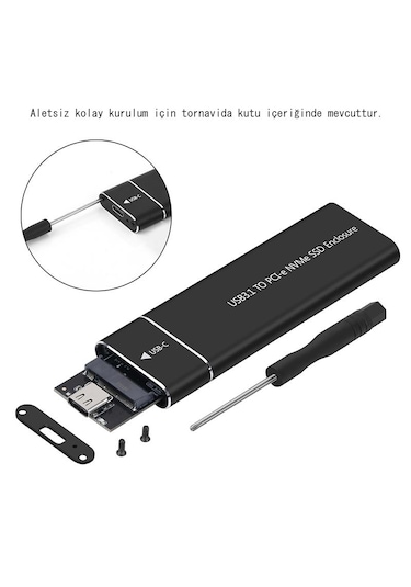 Cr18 10 Gbps Harddisk Kutusu Nvme M.2 Ssd Pcı-e Otg Çevirici Adaptör Usb 3.1 Type-c Gen2
