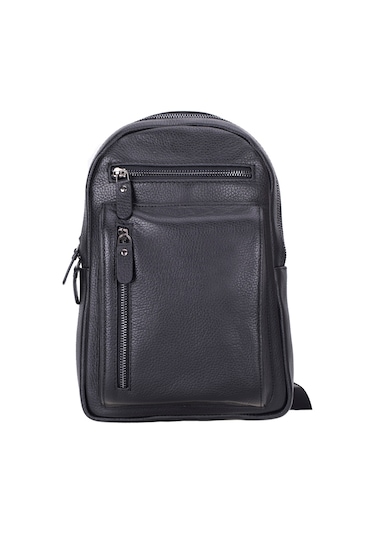 Bloominbag Blake Black Luxe Deri Çapraz Unisex Sırt Çantası Siyah