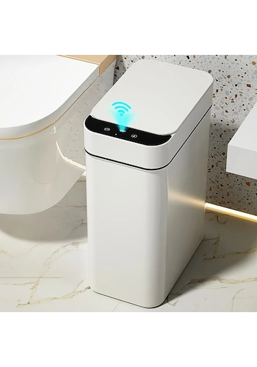 Honeybeeshop Beyaz 11l Mutfak Banyo Dokunmatik Otomatik Sensor Kapakli Cop Kutusu