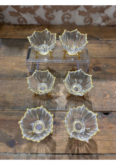 Wow Puslu Cam Lokumluk 6 Lı Altın Rengi