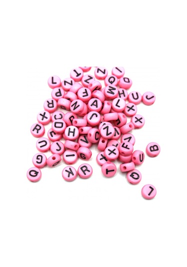 Harf Boncuk Elips Pembe 6 Mm 250 Gr