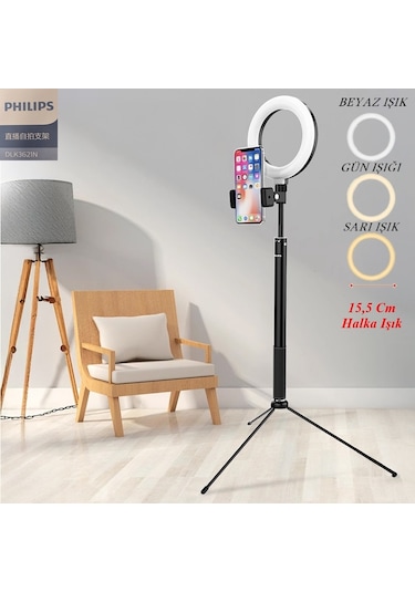 160 Cm 3 Renk Canlı Yayın Tripodu Tiktok Çekim Makyaj Işığı Ring