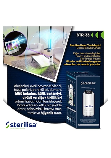 Sterilisa STR-33 Hava Dezenfeksiyon Sterilizasyon Ve Temizleme Cihazı