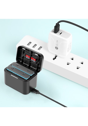 Insta360 X4 Puluz Pil Şarj Kutusu İçin, Pil Ve Hafıza Kartı Saklama Kutusu Siyah