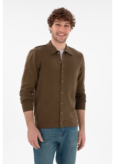 U.s. Polo Assn. Erkek Haki Hırka Triko 50298272-vr027 Haki