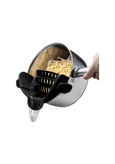 Monyee Evde Makarna Ve Sebzeler İçin Yeşil Silikon Süzgeç, Tencere Kenarında Sıvı Ayırma Ve Dökülmeyi Önleme Aracı