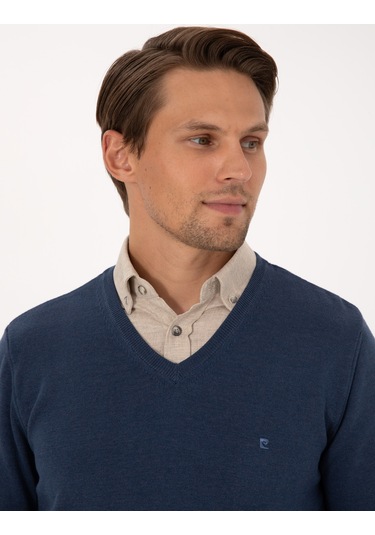 Pierre Cardin Erkek İndigo Melanj Kazak /triko 50314190-vr155 Indigo Melanj