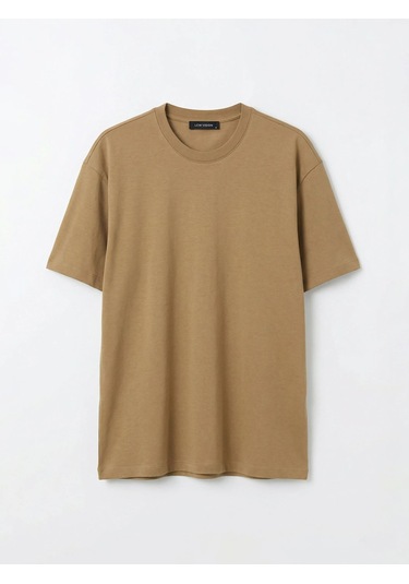 Lc Waikiki Sarı %100 Pamuk Loose Fit Basic Soft Touch Tişört