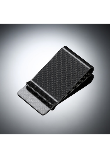 Siyah Karbon Fiber Cüzdan Para Klip Kredi Kartı Kartvizit Siyah Diğer