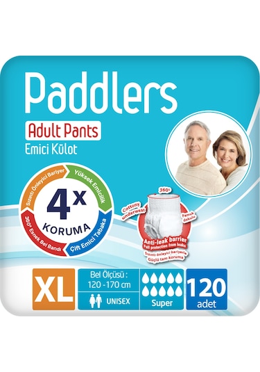 Paddlers Yetişkin Hasta Emici Külot Bez X-Large 120 Adet