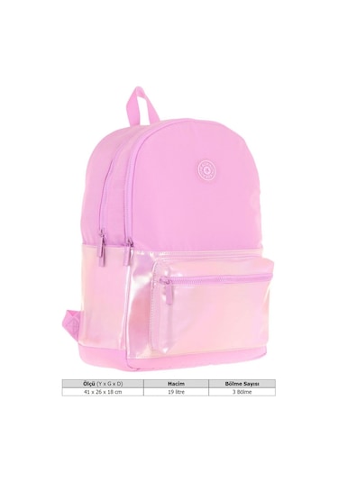 Kaukko Cube Üç Bölmeli Kız Çocuk Pembe Okul Çantası - K1819 Pembe