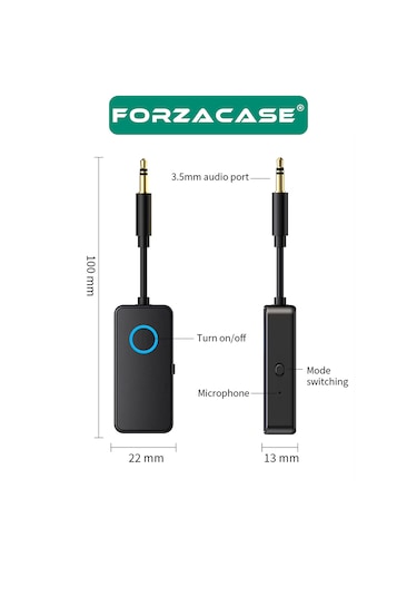 Forzacase Tv, Araç, Bilgisayar Uyumlu 2in1 Aux Bluetooth 5.4 Kablosuz Ses Adaptörü - Fc1130