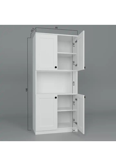 Lucas 4 Kapaklı Çok Amaçlı Dolap, Çok Amaçlı Banyo, Mutfak Ve Mikrodalga Fırın Dolabı - Beyaz Beyaz Lucas 4 Kapaklı Çok Amaçlı Dolap, Çok Amaçlı Banyo, Mutfak Ve Mikrodalga Fırın Dolabı - Beyaz Beyaz