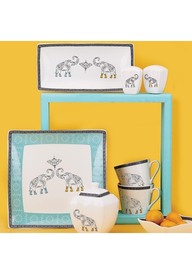 Korkmaz A8584 Link Collection 28 Parça Kare Kahvaltı Takımı Çok Renkli