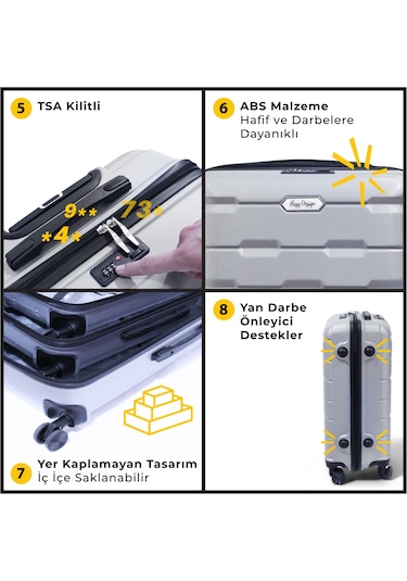 Biggdesign Moods Up Tsa Kilitli 28" Abs Gövdeli Valiz Büyük Boy-gümüş