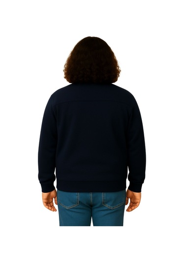 Erkek Büyük Beden 122-158 Kilo Arası İçin Uygun Pamuklu Geniş Kalıp Dik Yaka Fermuarlı Sweat Mont Lacivert Erkek Büyük Beden 122-158 Kilo Arası İçin Uygun Pamuklu Geniş Kalıp Dik Yaka Fermuarlı Sweat Mont Lacivert