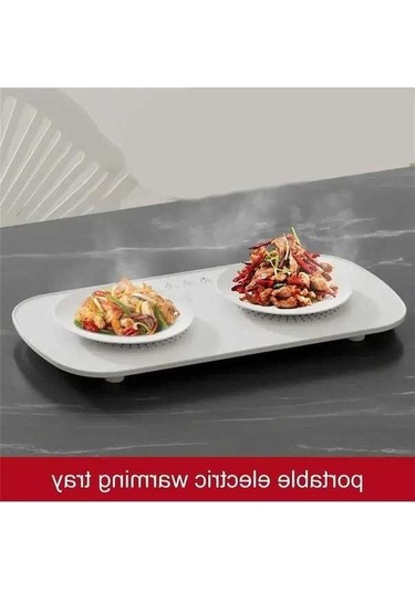 Flybuy Yemek Isıtma Plakası - Elektrikli Sıcak Tabak Altlığı - Beyaz - Hızlı Isıtma Beyaz