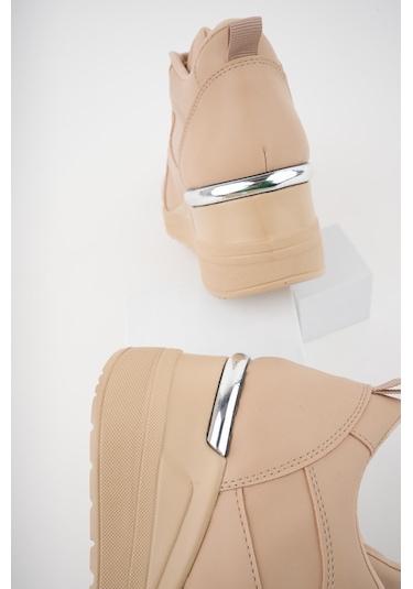 Muggo Nepal Garantili Kadın Ortopedik Yüksek Taban Günlük Bağcıklı Sneaker Spor Ayakkabı 001