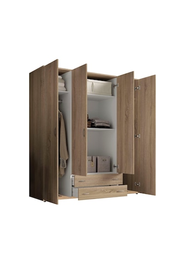 Ahter Giyinme Dolabı - Çok Amaçlı Dolap - Gardırop 160 Cm-4 Kapaklı-2 Çekmeceli