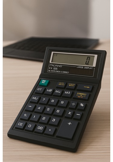 Muhasebe Market İş Yeri İçin Solar Profesyonel 12 Haneli Hesap Makinesi Siyah