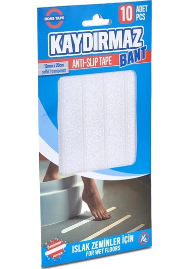 Boss Tape 0981 Islak Zemin Merdiven Kaydırmaz Bant 19mmx20cm Şeffaf
