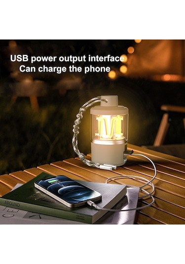 Açık Alan Kamp Feneri Çadır Işığı Led Kamp Lambası Acil Durum Işığı El Feneri Şarj Edilebilir Askılı Lamba Type-c Şarj Ayarlanabilir Işık Rengi Kesintisiz Dimleme Beyaz