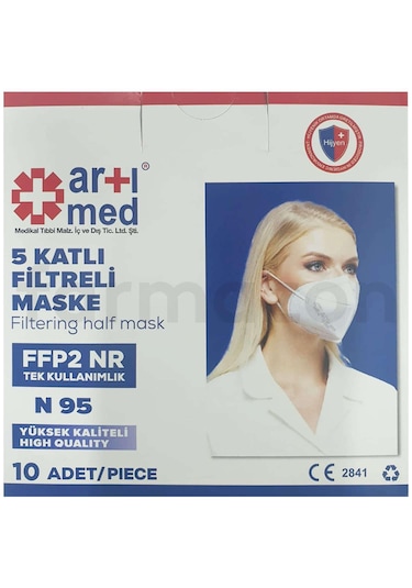 Artımed N95 Ffp2 Tekli Paketlenmiş Koruyucu Maske 10'lu