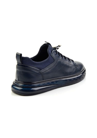 Lacivert Hakiki Deri Erkek Casual Ayakkabı E01401082243 Lacivert