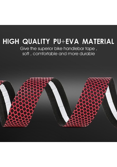 Artfulabode Dayanıklı Silikon Şerit Sarım Kırmızı Kaymaz Gidon Eva Emici Bisiklet Aksesuarları Kırmızı