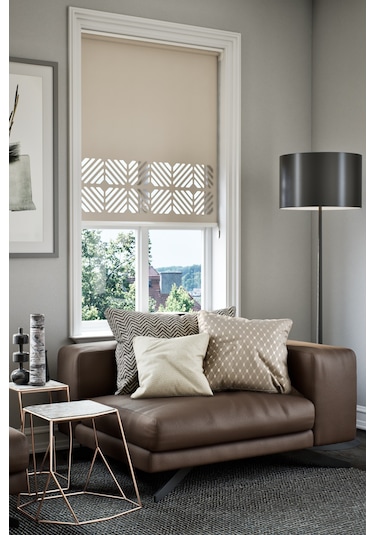 Perdea Lazer Kesim Mat Stor Perde, Lazer Kesimli Klasik Serisi, C-201003 Açık Kahverengi