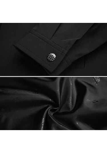 Portmanto Yaka Orta Yaşlı Baba Ceket Düz Renk Uzun Kollu Pürüzsüz Fermuar Kapatma Sıcak Mavi Portmanto Yaka Orta Yaşlı Baba Ceket Düz Renk Uzun Kollu Pürüzsüz Fermuar Kapatma Sıcak Mavi