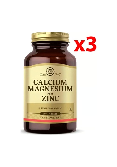 Solgar Calcium Magnesium Plus Zinc 100 Tablet 3 Adet