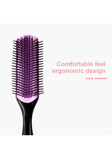 Lemestar Renkli Saç Bakımı Tırnaklı Fırça - Saç Düzleştirme, Kurutma Ve Masaj İşlevi - Salon Ve Ev Kullanıma Uygun - Siyah