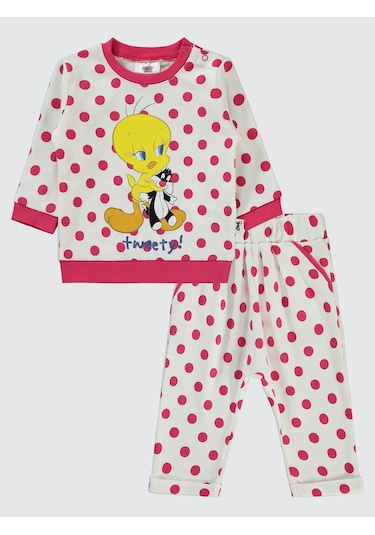 Tweety Kız Bebek Takım 6-18 Ay Ekru