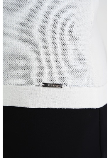 Comfort Fit Polo Yaka Kısa Kollu Ekru Triko Tr 883 Ekru