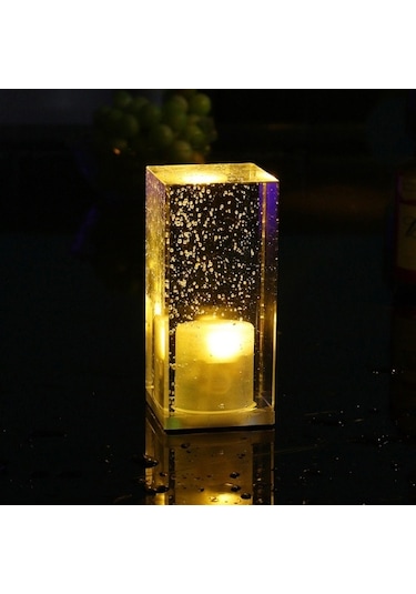 Kare Led Renkli Kristal Çubuk Masa Lambası For Warm White Light Beyaz For Red Light Kırmızı For Blue Light Mavi For Colorful Fixed Color Diğer Sarı Işık