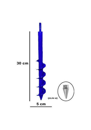 Matkap Uçlu Burgu Aleti Saksı Fide- Çiçek Dikme Burgusu 30x5 CM